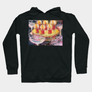 Birthday Cake with six candles Hoodie